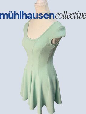 Charlotte Russe Mint Green Textured Fit-and-Flare Midi Dress